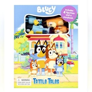 Bluey Family Figurine Set with Storybook